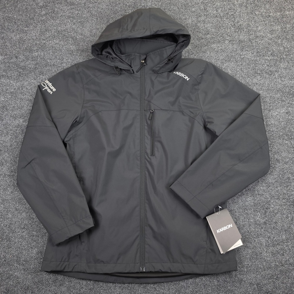 Karbon Endurance KR905 Hooded Jacket Black Mens S Soft Shell US Venture Open NWT